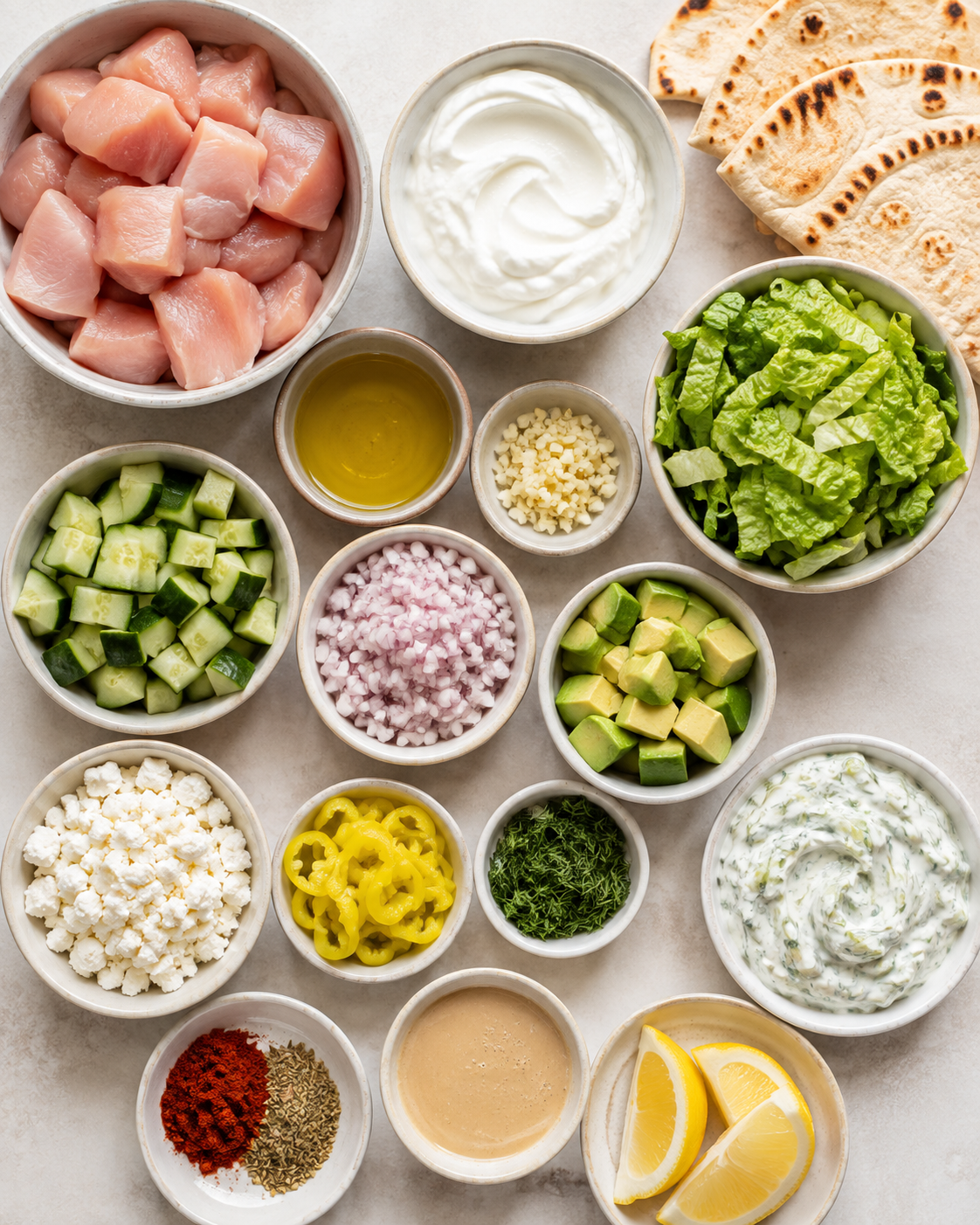 Generated image 4 for Chicken Tzatziki Bowls.