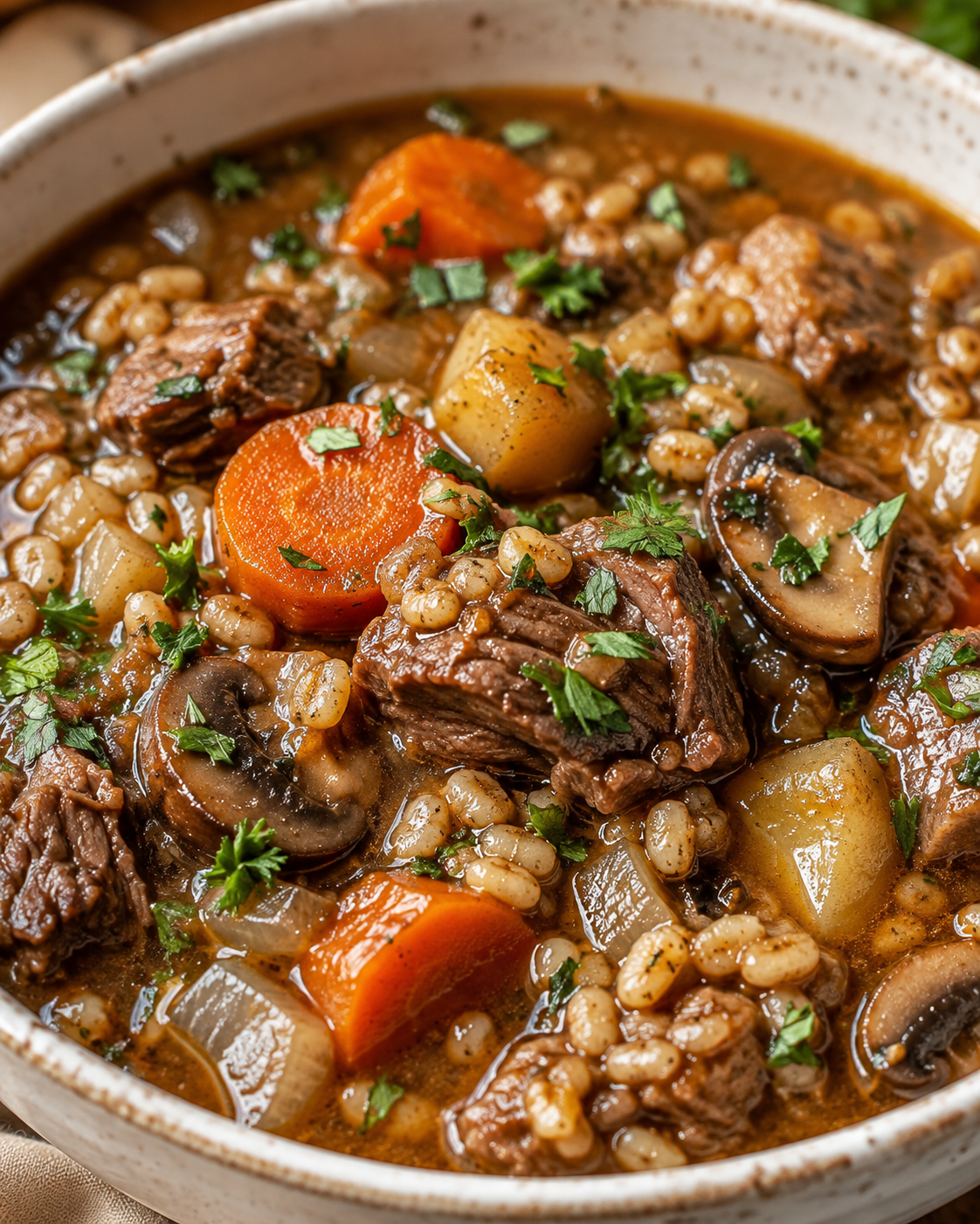 Generated image 1 for Beef Barley Soup - Easy Slow Cooker Recipe