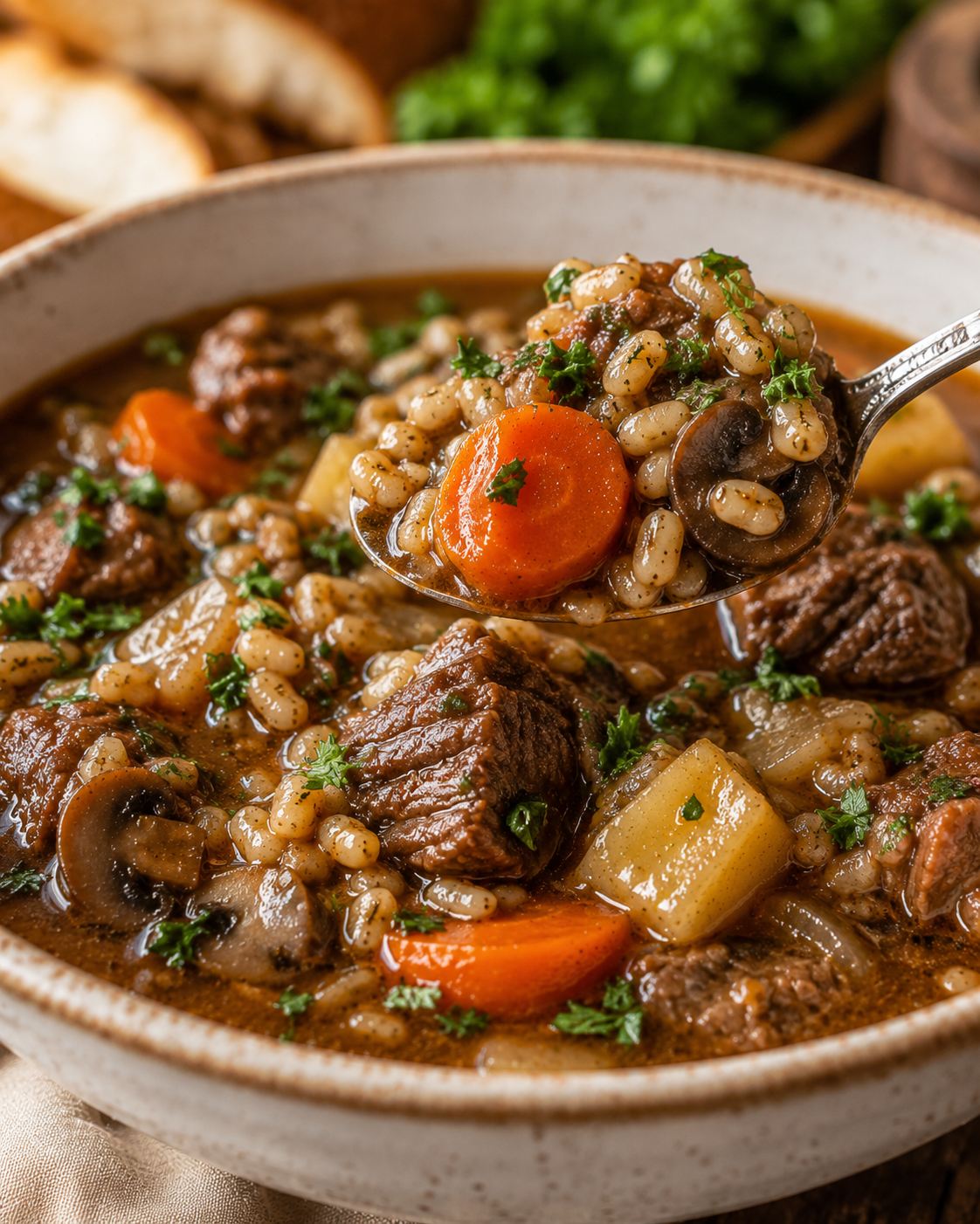 Generated image 2 for Beef Barley Soup - Easy Slow Cooker Recipe