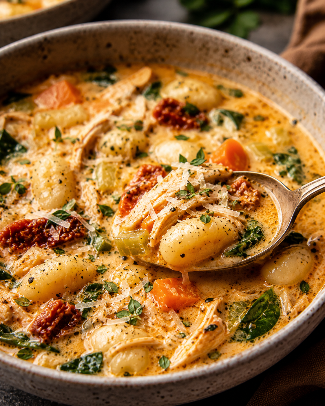 Generated image 2 for Creamy Gnocchi Chicken Soup.