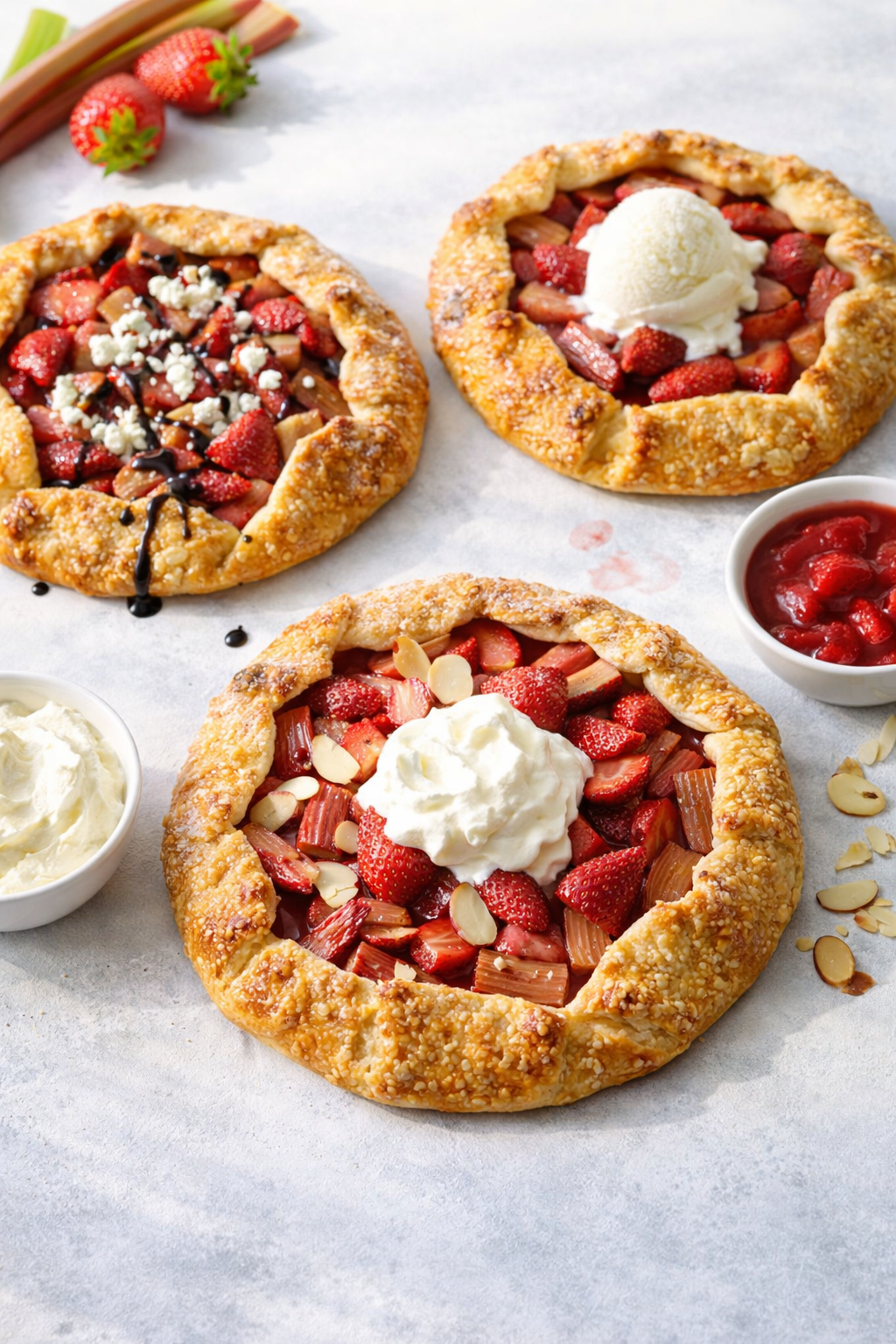 Variation ideas for Rhubarb-strawberry Galette shown in a styled layout